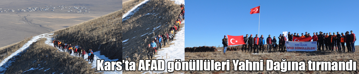 Kars’ta AFAD gönüllüleri Yahni Dağına tırmandı