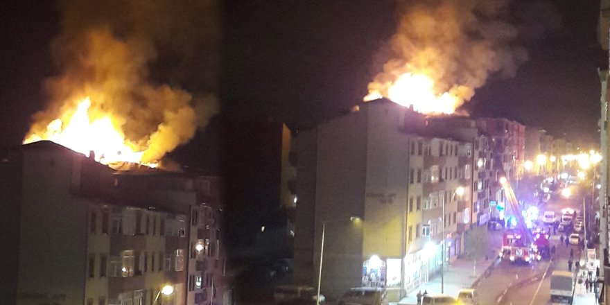 Kars’ta 4 katlı binada korkutan yangın