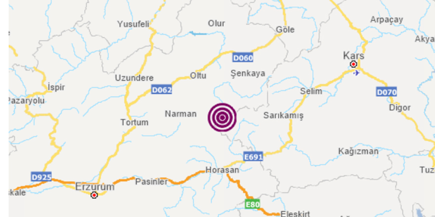 Son dakika... Kars'ta korkutan deprem! Büyüklüğü 4.2