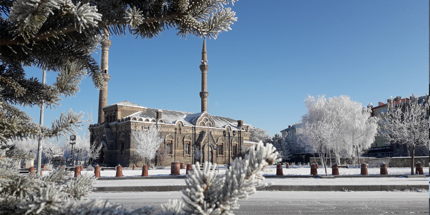 Kars eksi 12’yi gördü, ağaçlarda kırağı oluştu