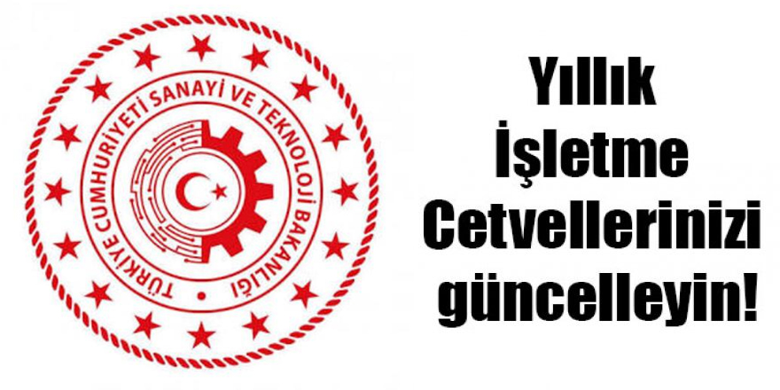 Yıllık işletme cetvellerinizi güncelleyin