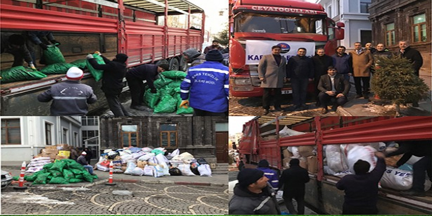 Kars Belediyesinin Elazığ’a yardım götüren Tır’ı yola çıktı