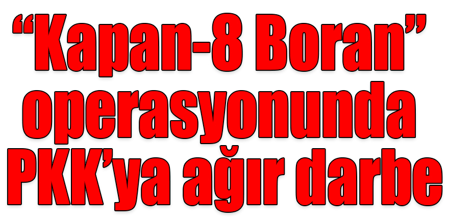 “Kapan-8 Boran” operasyonunda PKK’ya ağır darbe