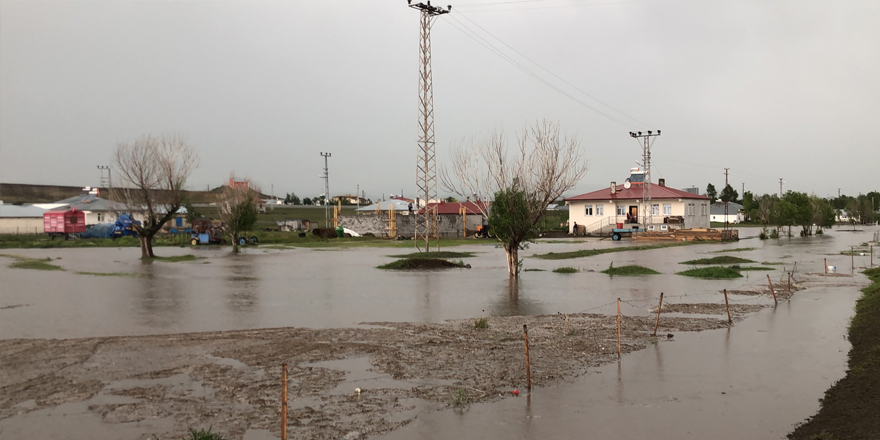 Kars’ta sağanak sonrası ev ve araziler sular altında kaldı