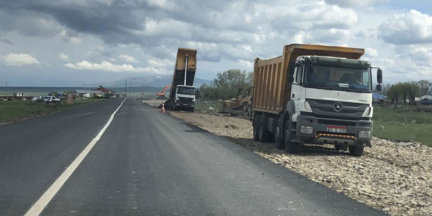 Kars-Arpaçay karayolunda yol çalışmaları başladı