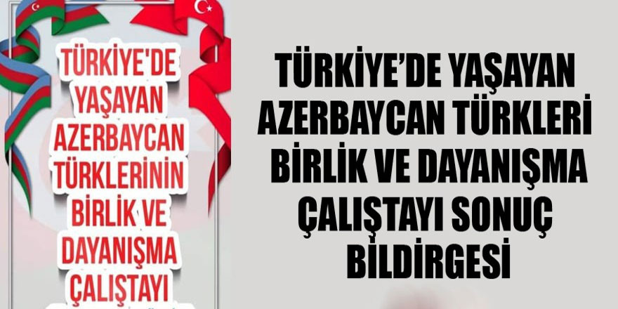 Türkiye’de yaşayan Azerbaycan Türkleri çalıştayının sonuç bildirgesi açıklandı