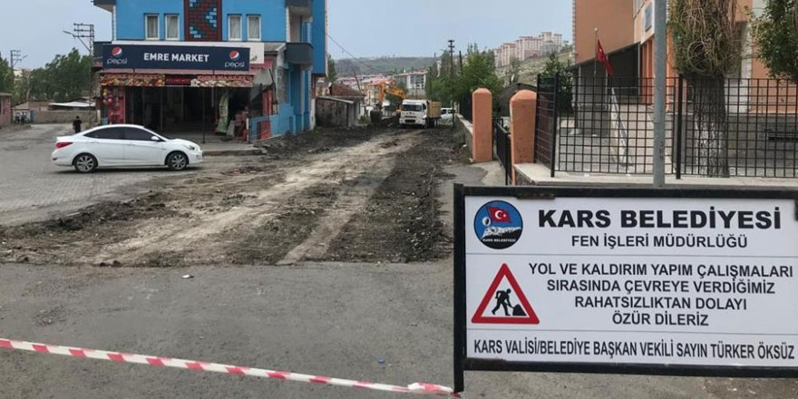 Kars Belediyesi yol yapım çalışmalarını başlattı