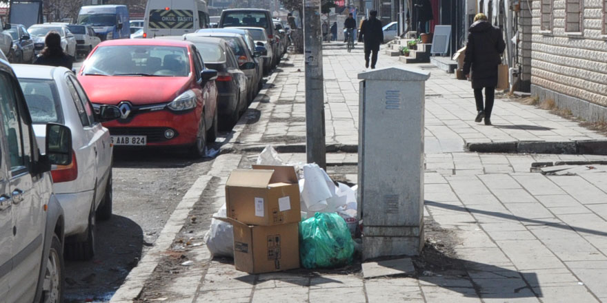 Kars’ta çöp konteynırlarının olmayışı kenti çöplüğe çevirdi