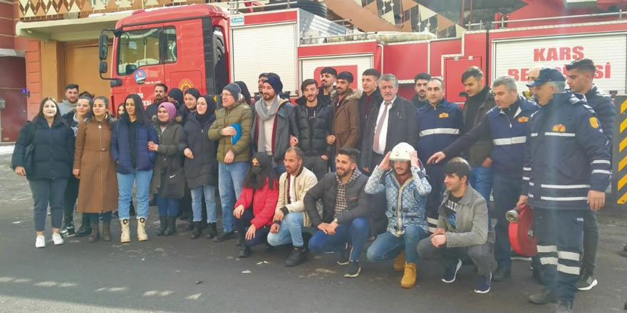 İtfaiyeden Kafkas Üniversitesi öğrencilerine eğitim