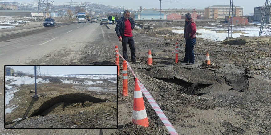 Kars’ta su patlağı yolu çökertti!