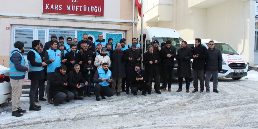 Kars İl Müftülüğü yardım destek ekibi dualarla yola çıktı!