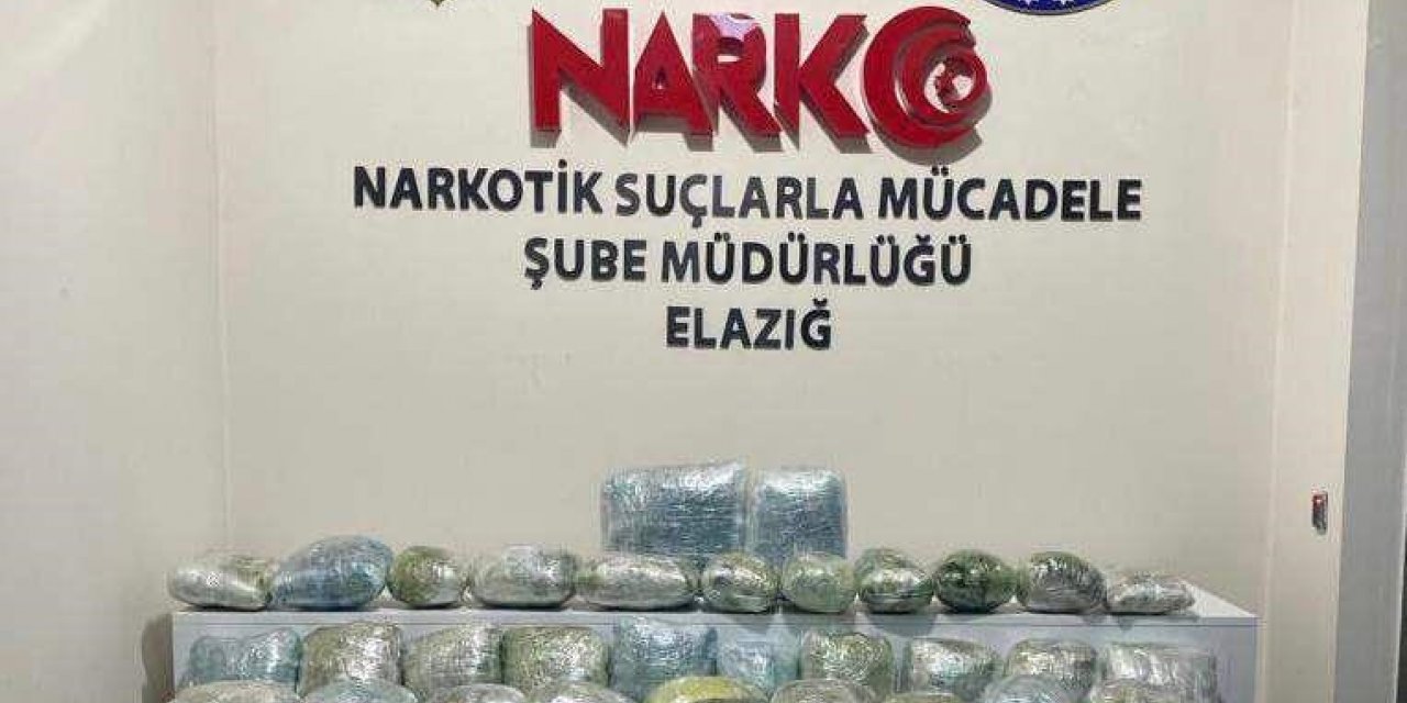 Elazığ’da 35 kilogram kubar esrar ele geçirildi