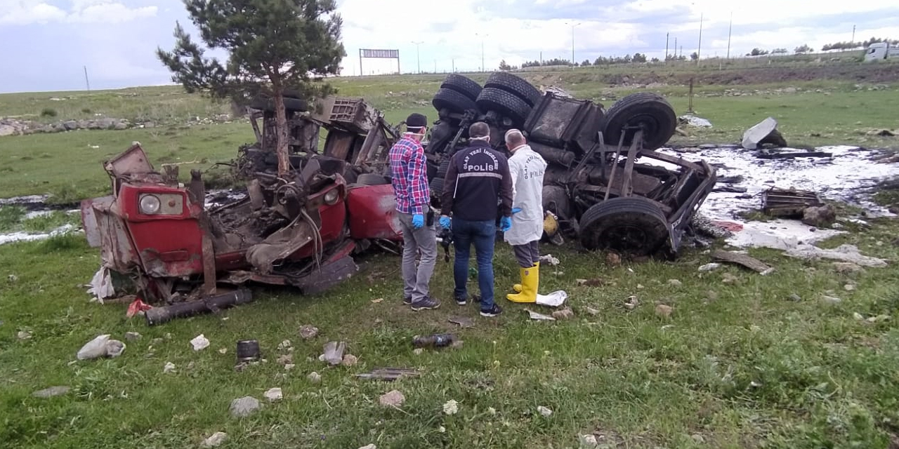 Kars’ta zift dolu tanker devrildi: 1 ölü!