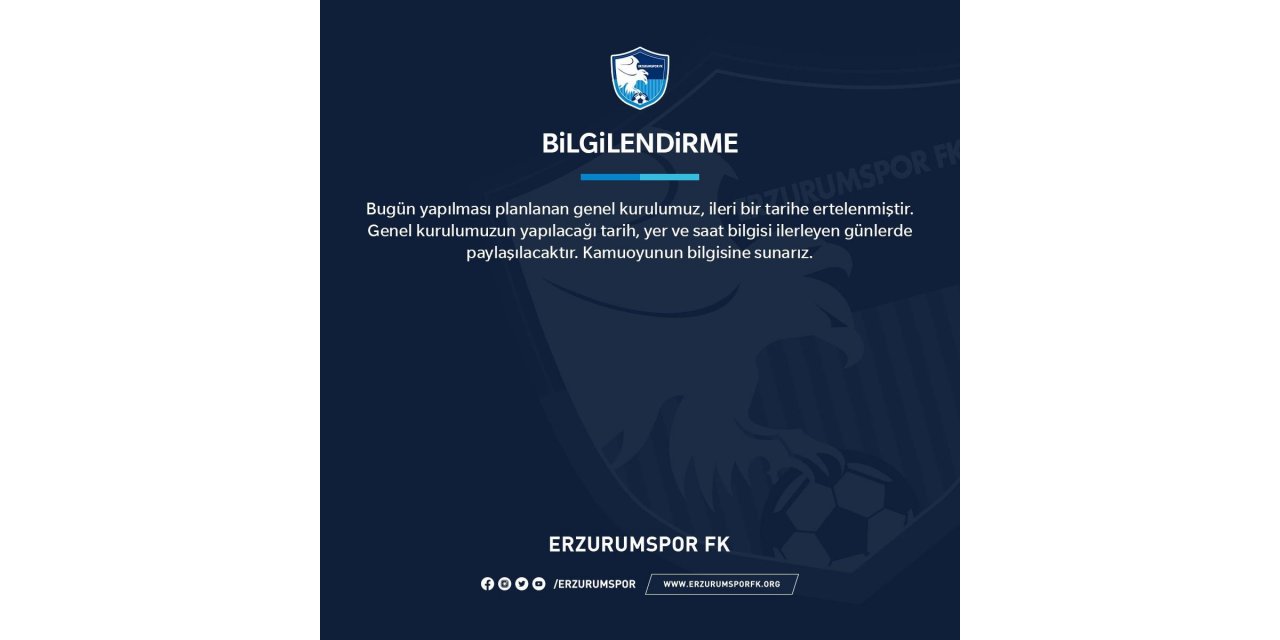 Erzurumspor Kongresi bir kez daha ertelendi