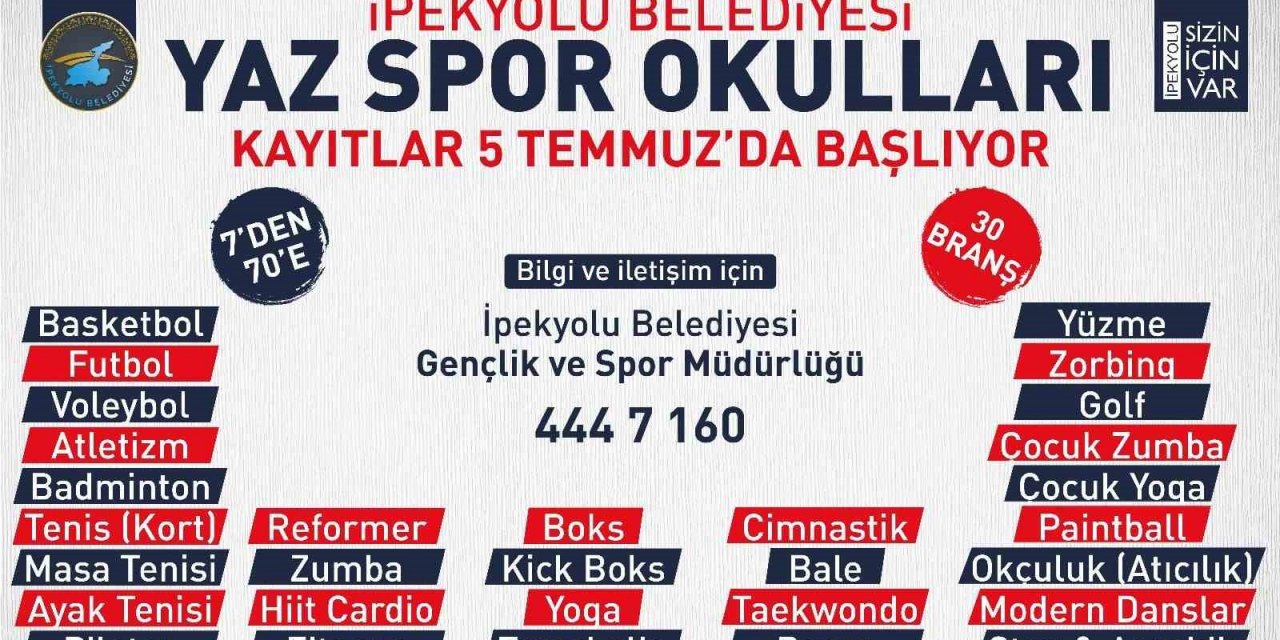 İpekyolu Belediyesinin yaz spor okulları başlıyor