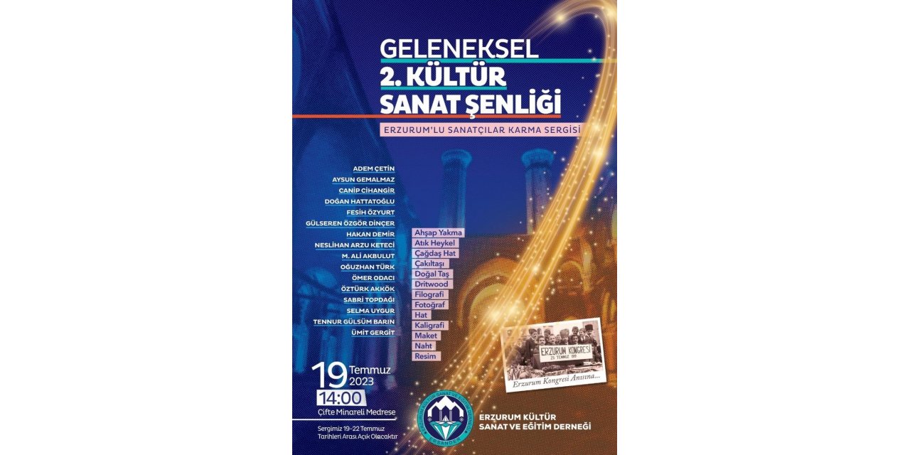 Erzurum’da kültür ve sanat şenliği düzenlenecek