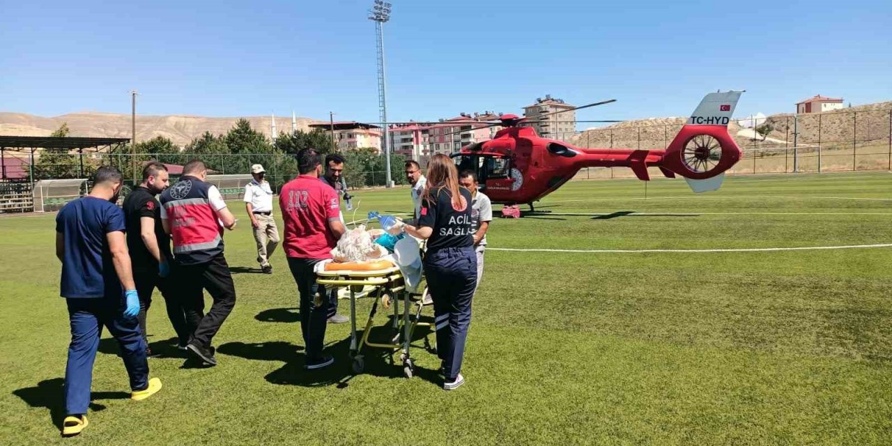 Astım hastasının yardımına hava ambulansı yetişti