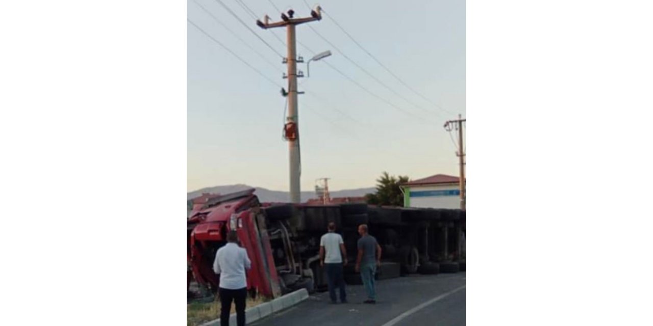 Elazığ’da büyükbaş hayvan taşıyan kamyon devrildi, 11 hayvan telef oldu