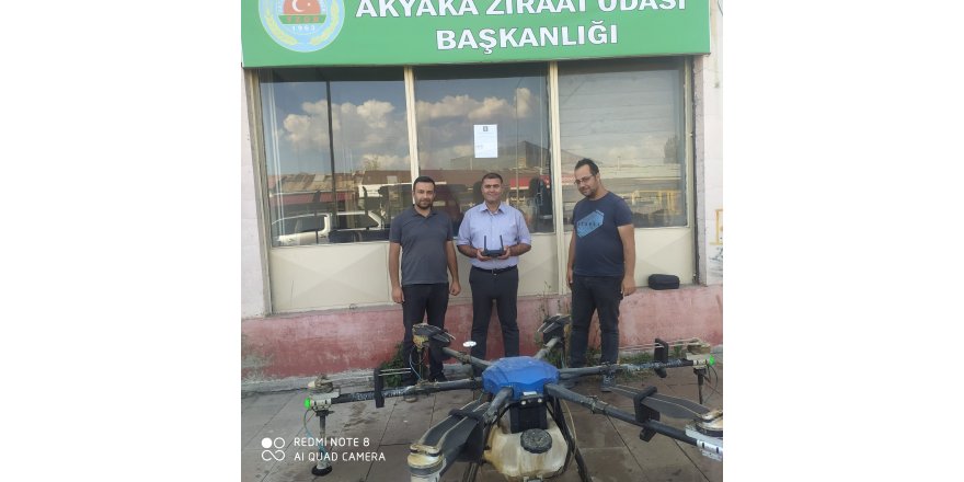 Akyaka Ziraat Odası ilaçlama ve sıvı gübre uygulamaları için Drone hizmeti sunacak