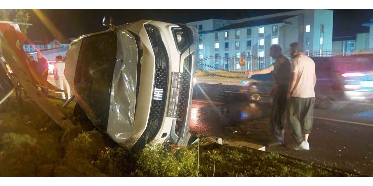 Erzurum’daki trafik kazasında faciadan dönüldü