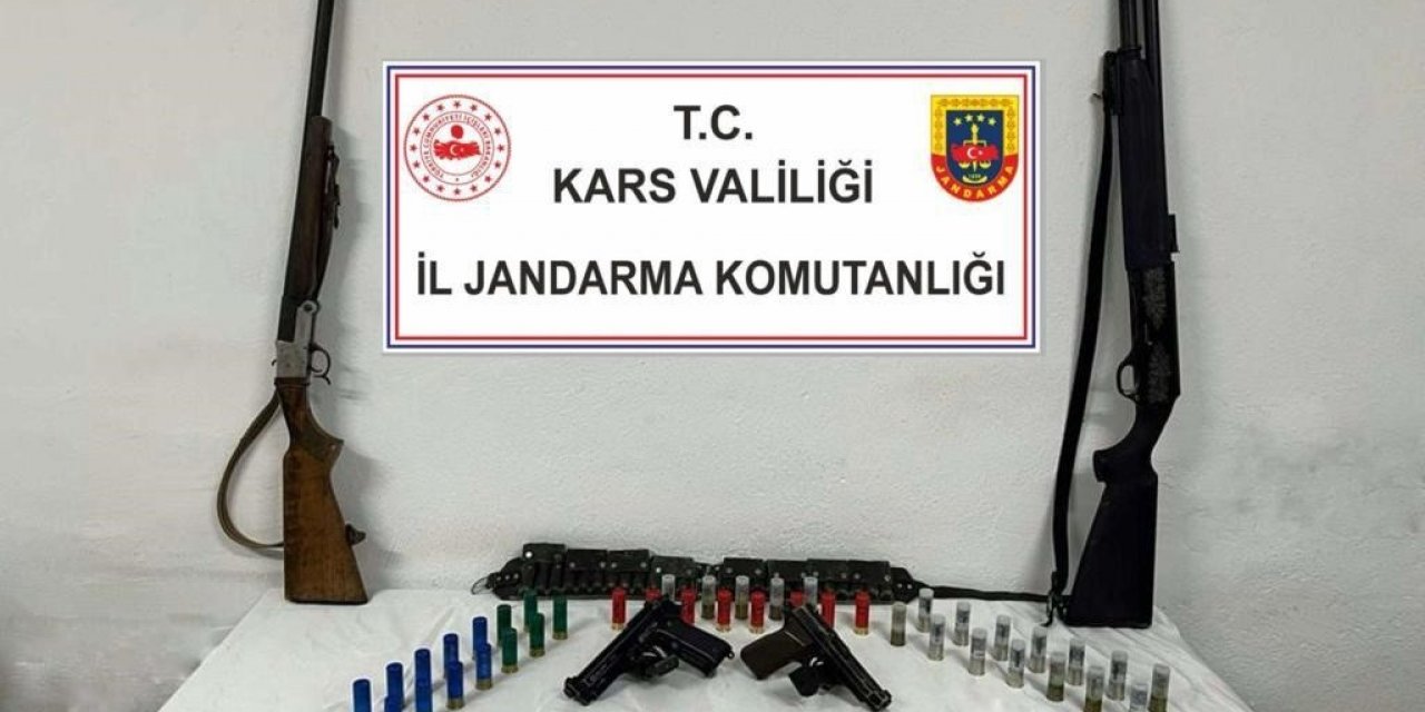 Kars’ta jandarma ruhsatsız silah ele geçirdi