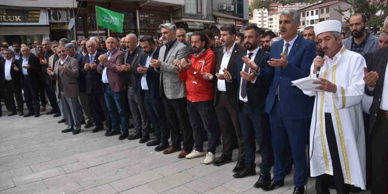 Bitlis’te Filistin’e destek, İsrail’e tepki