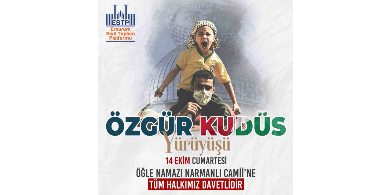 Erzurum’da İsrail telin edilecek ve gıyabi cenaze namazı kılınacak