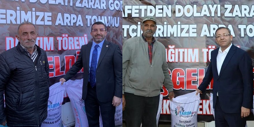 Afetten zarar gören çiftçilere tohum dağıtıldı