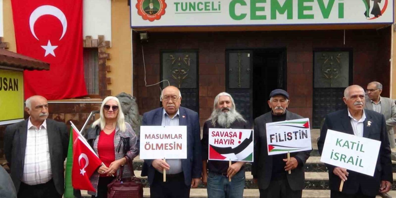 Tunceli’de cemevinden İsrail’e protesto, Filistin’e destek