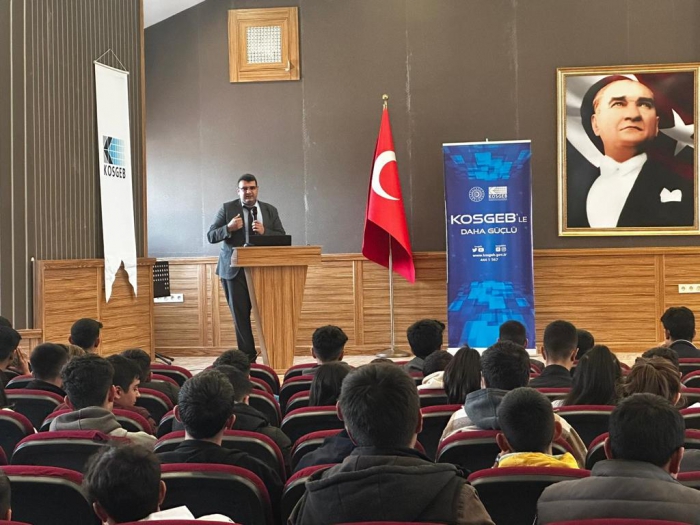 Meslek Lisesi Öğrencilerine KOSGEB Girişimcilik Desteği hususunda bilgi verildi