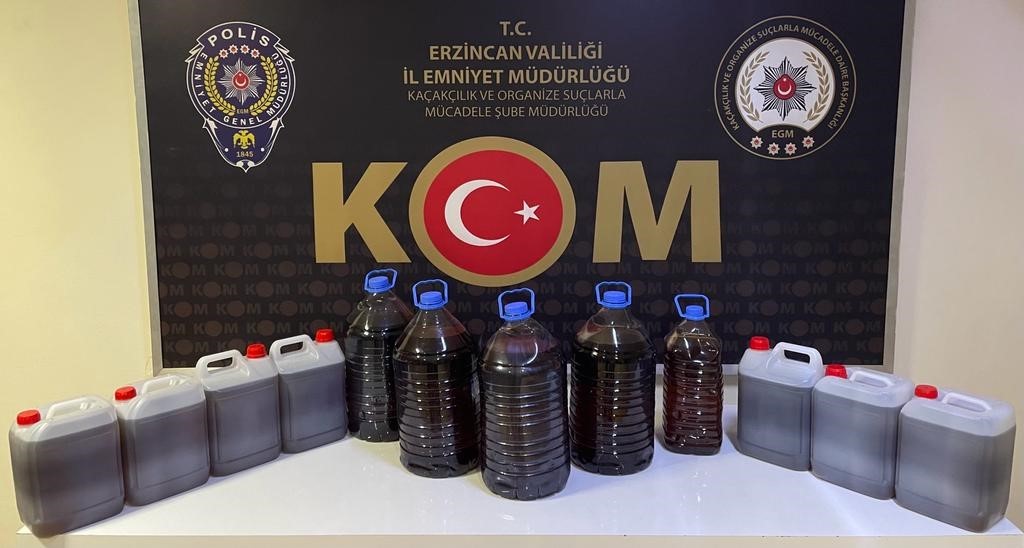 Erzincan’da 80 litre sahte alkol ele geçirildi