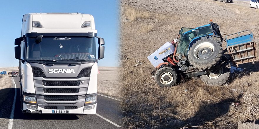 Kars’ta traktör ile TIR çarpıştı: 3 Yaralı