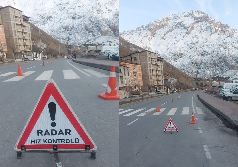 Hakkari’de radarla hız denetimi uygulaması