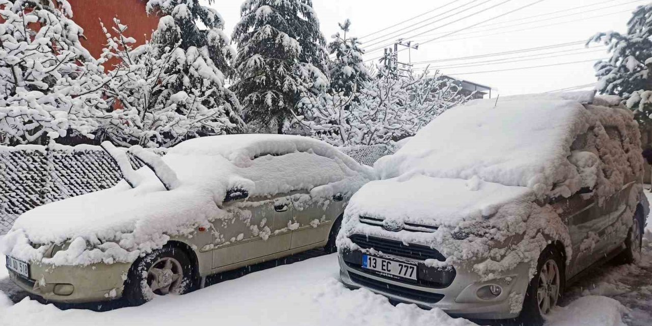 Ahlat’ta yoğun kar yağışı