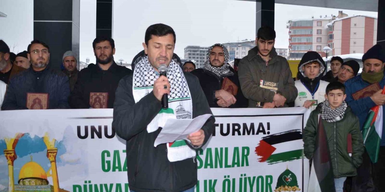 Muş’ta İsrail’in Gazze’ye saldırıları protesto edildi