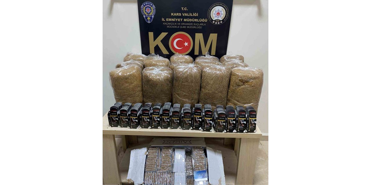 Kars’ta makaron ve tütün ele geçirildi
