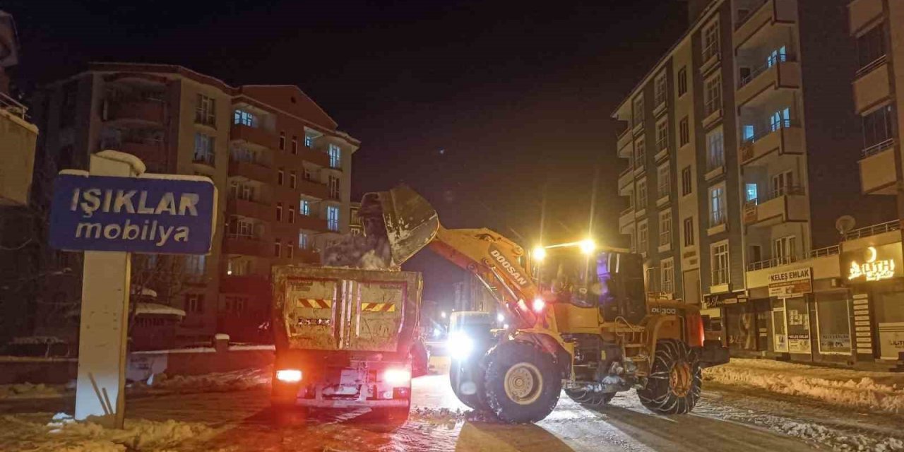 Erciş’te kar yığınları kamyonlarla taşınıyor