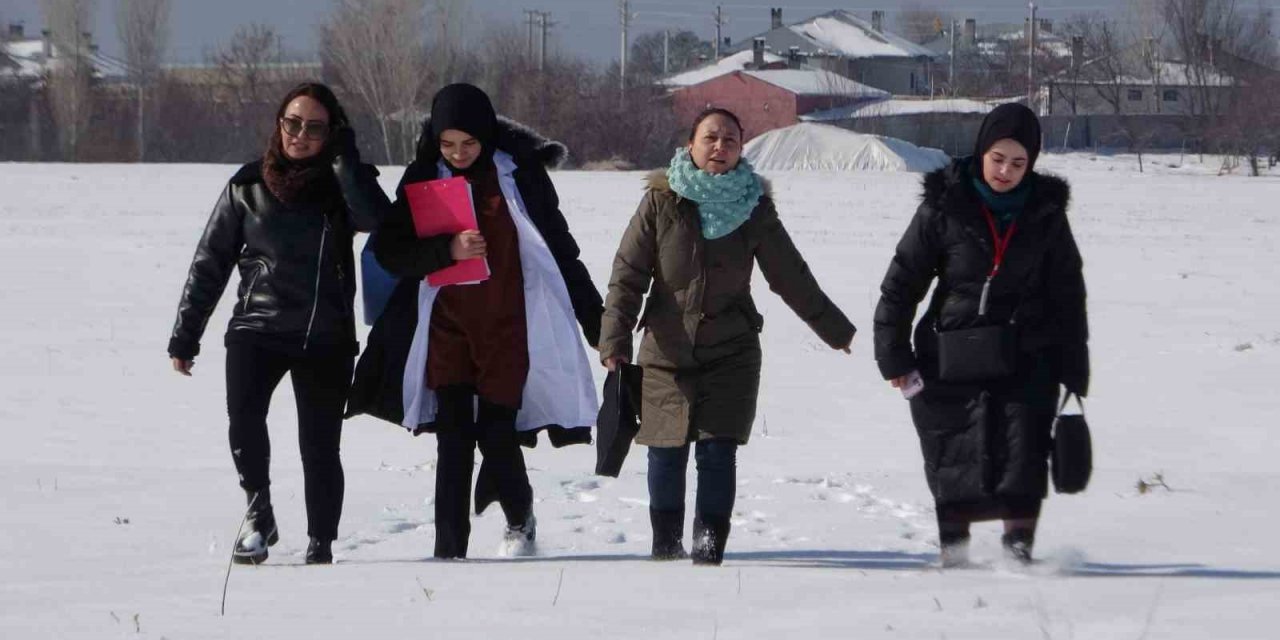 Sağlık çalışanları zorlu coğrafyada ev ev dolaşıp tarama yapıyor