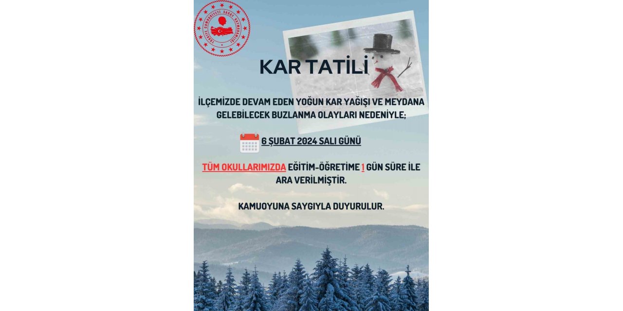 Saray ilçelerinde eğitime 1 gün ara