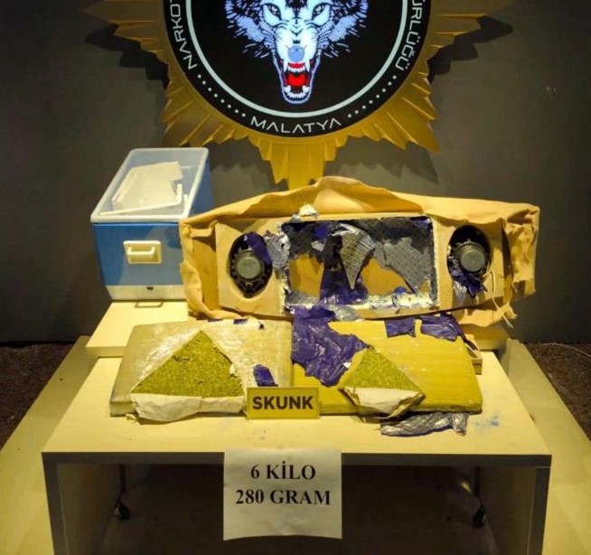 Malatya’da 6 kilo 250 gram skunk ele geçirildi