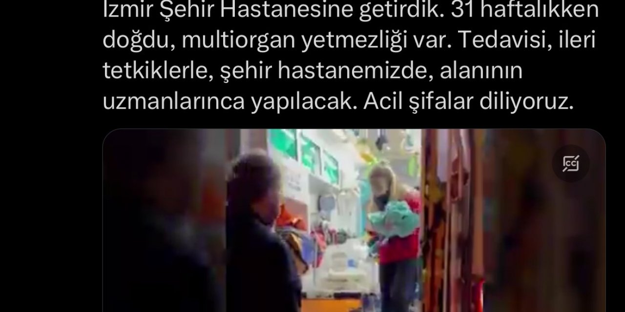 Çoklu organ yetmezliği olan bebek, uçak ambulansla İzmir’e sevk edildi