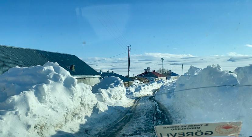 Boğatepe köyünde 2 metre kar