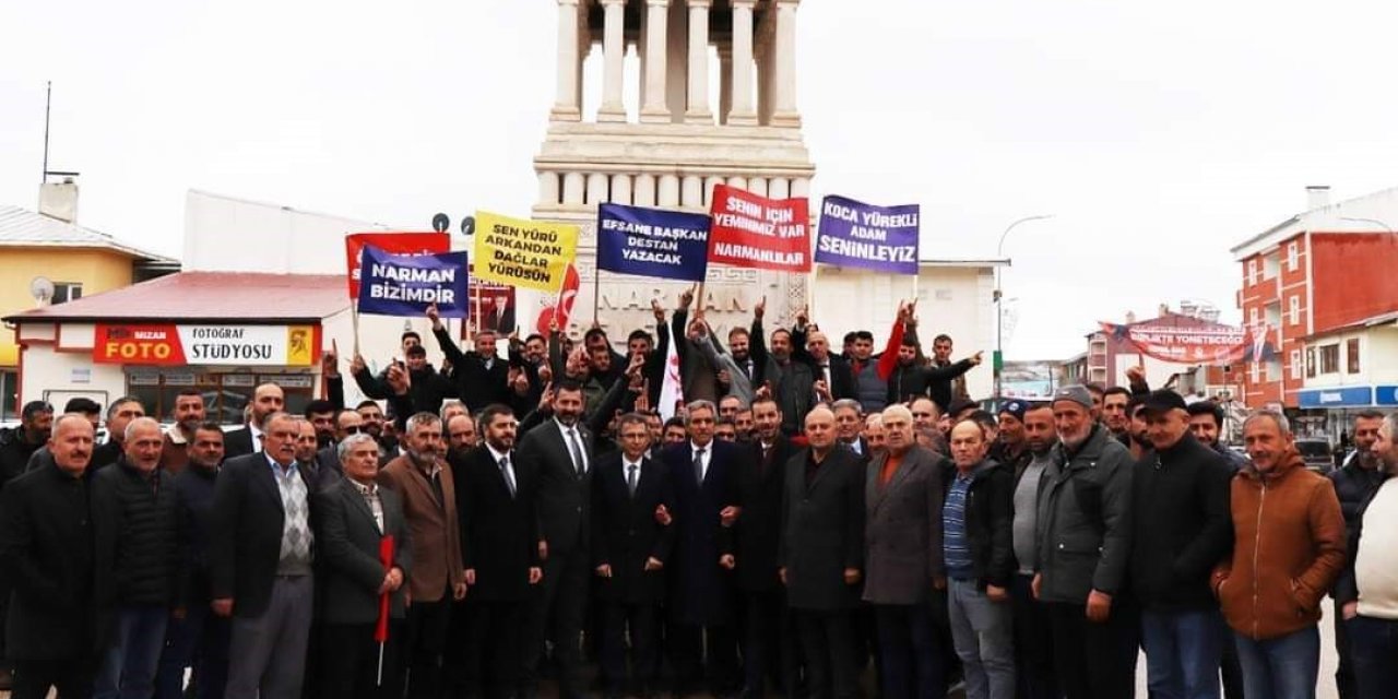 Narman’da Başkan adayı Temel Daş’a yoğun ilgi