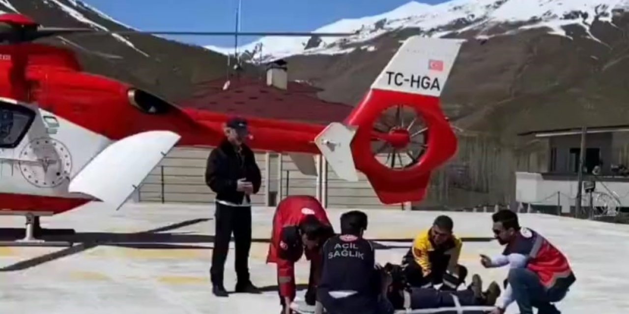 16 yaşındaki hasta için helikopter ambulans havalandı