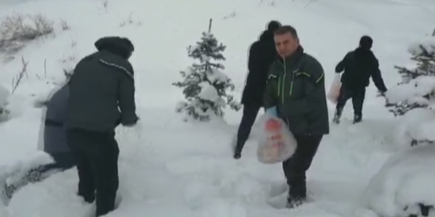 Sarıkamış’ta doğaya yem bırakıldı