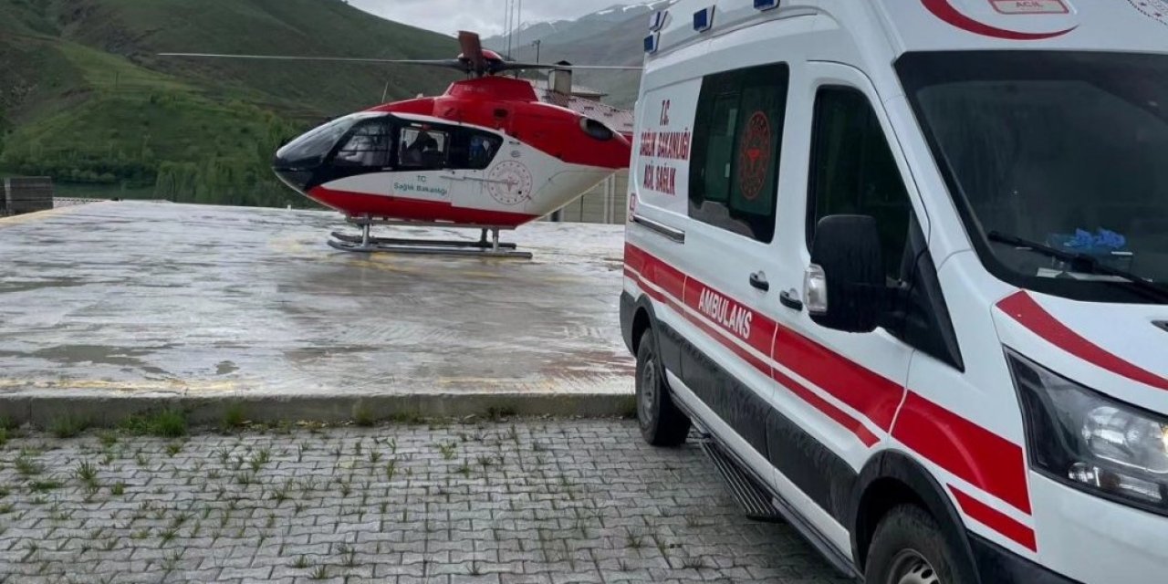 Apandisit tanısı konulan hasta için helikopter havalandı