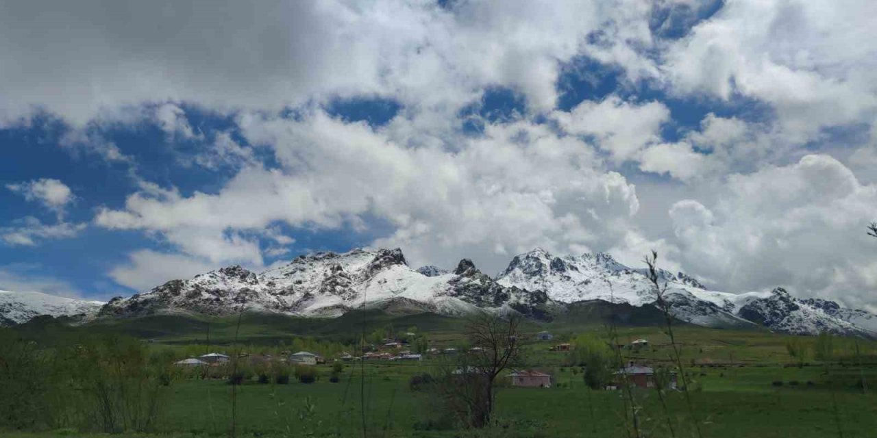 Van’ın dağlarında kış, ovalarında bahar güzelliği yaşanıyor