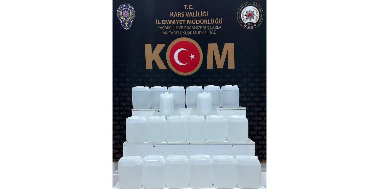 Kars’ta 100 litre sahte alkol ele geçirildi