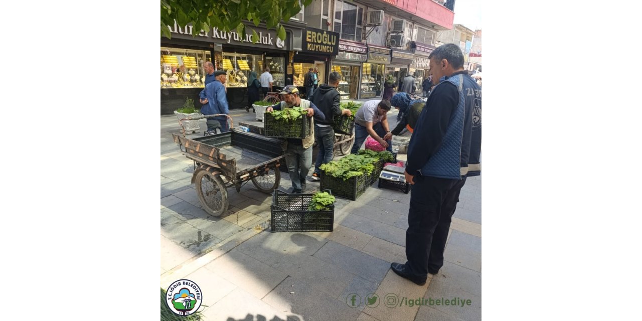 Iğdır Belediyesinden kaldırım işgali denetimi