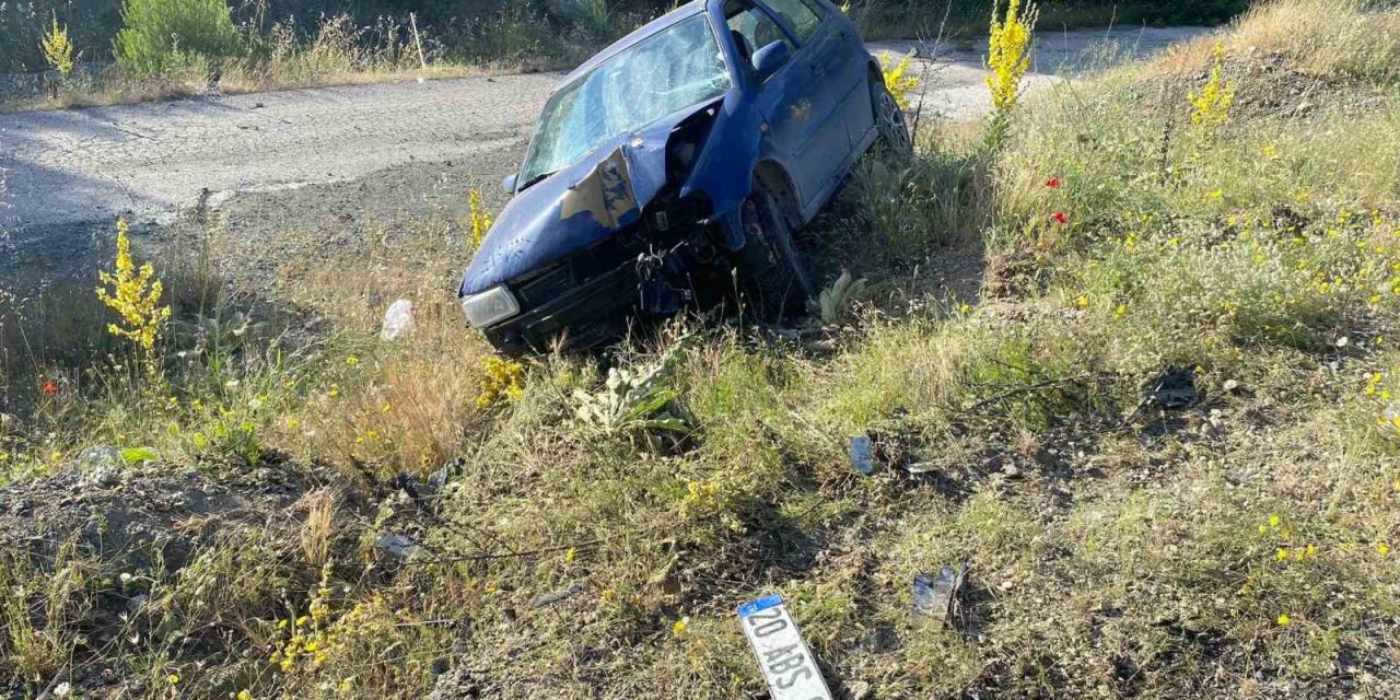 Malatya’da otomobil şarampole uçtu, 1 yaralı